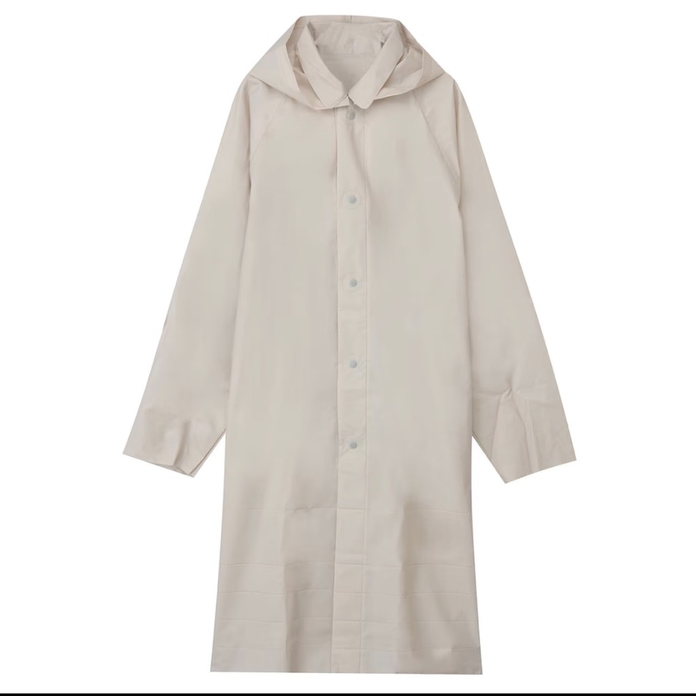 Muji free cut portable raincoat gray